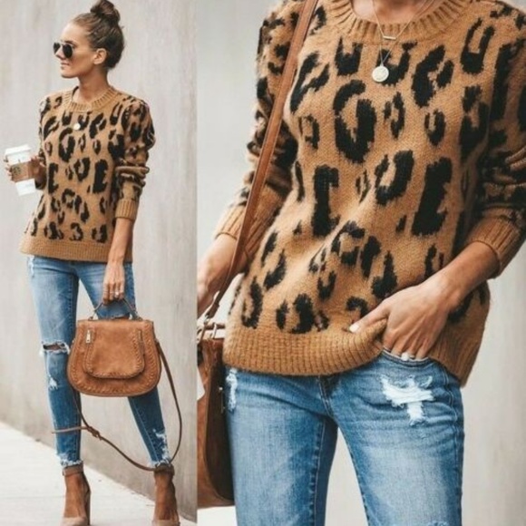 LAST ONE! Leopard Animal Print Boutique Sweater - Picture 3 of 4